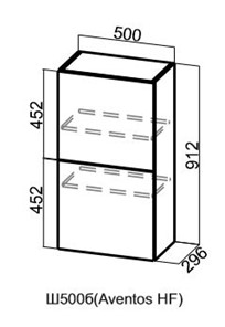 Барный кухонный шкаф Грейвуд, Ш500б/912, (Aventos HF), деним светлый в Перми - предосмотр