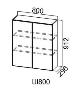 Навесной кухонный шкаф Модус, Ш800/912, цемент темный в Перми - предосмотр