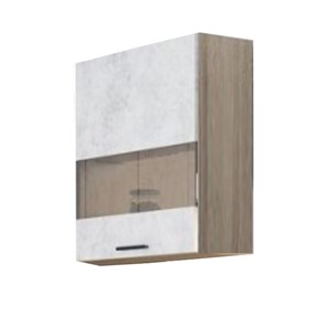 Кухонный шкаф со стеклом Модус, Ш500с/720, цемент светлый в Березниках