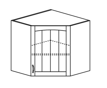 Кухонный шкаф Кантри настенный угловой 718*600*600 мм без стекла в Перми - предосмотр