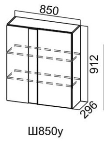 Шкаф кухонный Модус, Ш850у/912, цемент темный в Перми - предосмотр