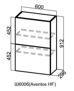 Барный кухонный шкаф Вектор, Ш600б/912, (Aventos HF) в Перми - предосмотр