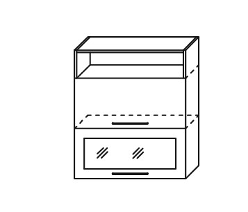 Шкаф на кухню Мыло, настенный с 2 откидными дверями и нишей 918*600*320, Ш2ОН 600 в Перми - изображение