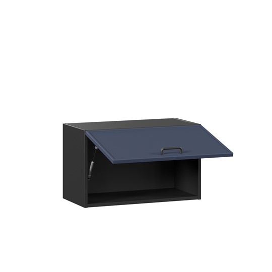 Шкаф навесной горизонтальный 600 Индиго ЛД 298.710.000.161, Чёрный/Тёмно-синий в Перми - изображение 1