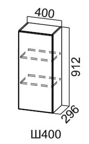 Настенный шкаф Модус, Ш400/912, цемент светлый в Перми - предосмотр