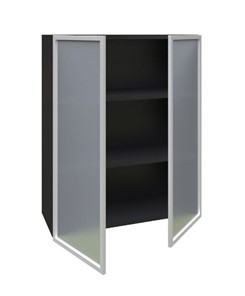 Шкаф кухонный высокий 800, Шервуд, со стеклом ЛД 281.461.000.041, серый/черный в Перми - предосмотр 1