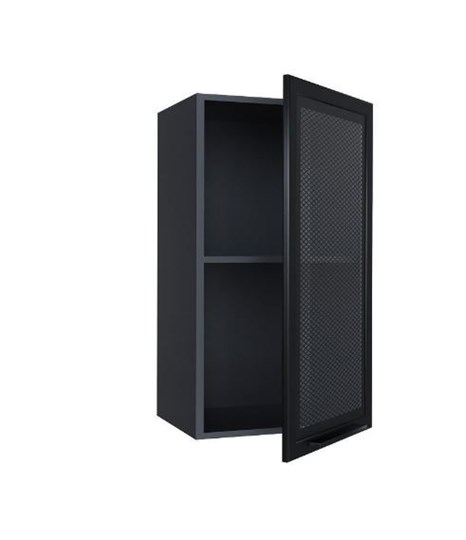 Шкаф навесной Герда 400 со вставкой 279.320.000.090 (Чёрный/Чёрный) в Перми - изображение 1