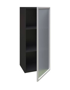 Шкаф кухонный высокий 400 Шервуд, со стеклом правый ЛД 281.422.000.034, серый/черный в Перми - предосмотр 1