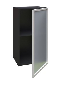 Шкаф кухонный 400 Шервуд, со стеклом правый ЛД 281.322.000.023, серый/черный в Перми - предосмотр 1