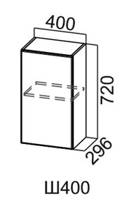 Навесной кухонный шкаф Модус, Ш400/720, галифакс в Перми - предосмотр