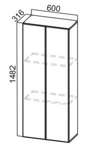Шкаф-надстройка Стайл, ПН600(912/316), МДФ в Перми