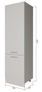 Кухонный шкаф-пенал П7 1, Сатин/Белый в Перми