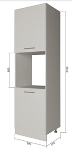 Кухонный шкаф-пенал П7 2, Антрацит/Белый в Кунгуре