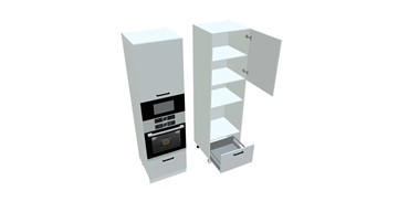 Кухонный шкаф-пенал П7 3, Белое гладкое Ламарти/Белый в Кунгуре