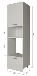 Кухонный шкаф-пенал П7 3, Серый/Антрацит в Соликамске