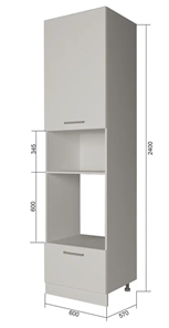 Кухонный шкаф-пенал П9 3, Белое гладкое Ламарти/Антрацит в Кунгуре