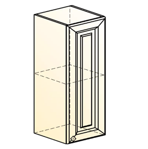 Навесной кухонный шкаф Мишель L300 H720 (1 дв. гл.) эмаль (белый/белый) в Перми - предосмотр 1