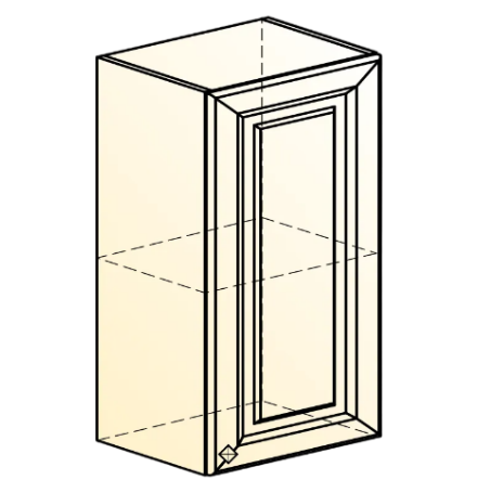Шкаф настенный Мишель L400 H720 (1 дв. гл.) эмаль (белый/белый) в Перми - изображение 1