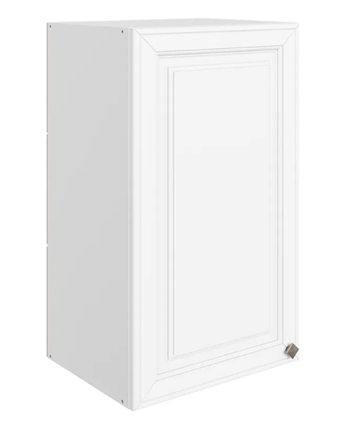 Шкаф настенный Мишель L400 H720 (1 дв. гл.) эмаль (белый/белый) в Перми - изображение