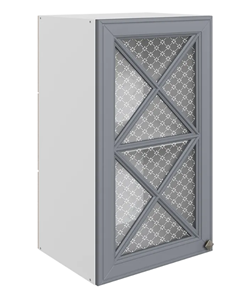 Шкаф на кухню Мишель L400 H720 (1 дв. крест.) эмаль (белый/серый) в Перми