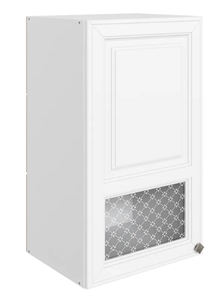 Настенный шкаф Мишель L400 H720 (1 дв. окош.) эмаль (белый/белый) в Перми