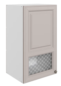 Навесной кухонный шкаф Мишель L400 H720 (1 дв. окош.) эмаль (белый/кофейный) в Перми - предосмотр