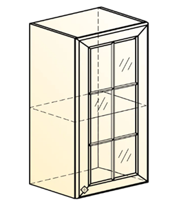 Шкаф кухонный Мишель L400 H720 (1 дв. реш.) эмаль (белый/белый) в Перми - предосмотр 1
