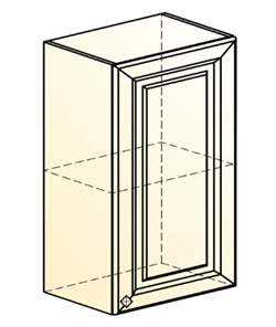 Кухонный навесной шкаф Мишель L450 H720 (1 дв. гл.) эмаль (белый/белый) в Перми - предосмотр 1