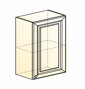 Шкаф навесной Мишель L500 H720 (1 дв. гл.) эмаль (белый/белый) в Перми - предосмотр 1