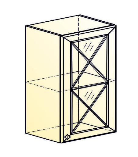Шкаф настенный Мишель L500 H720 (1 дв. крест.) эмаль (белый/белый) в Перми - изображение 1