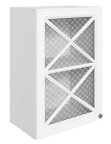 Шкаф настенный Мишель L500 H720 (1 дв. крест.) эмаль (белый/белый) в Березниках