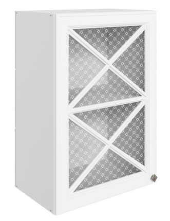Шкаф настенный Мишель L500 H720 (1 дв. крест.) эмаль (белый/белый) в Перми - изображение