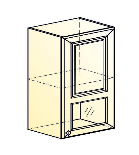 Настенный шкаф Мишель L500 H720 (1 дв. окош.) эмаль (белый/белый) в Перми - изображение 1