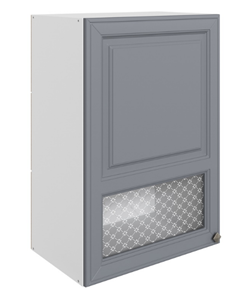 Шкаф настенный Мишель L500 H720 (1 дв. окош.) эмаль (белый/серый) в Перми