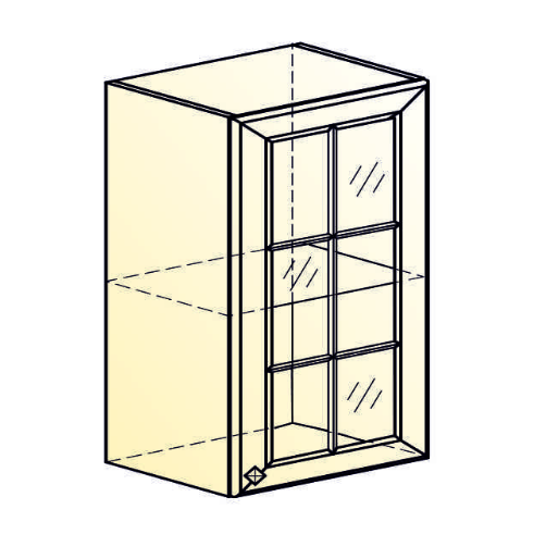 Шкаф кухонный Мишель L500 H720 (1 дв. реш.) эмаль (белый/белый) в Перми - изображение 1