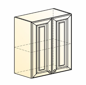 Шкаф навесной Мишель L600 H720 (2 дв. гл.) эмаль (белый/белый) в Перми - предосмотр 1