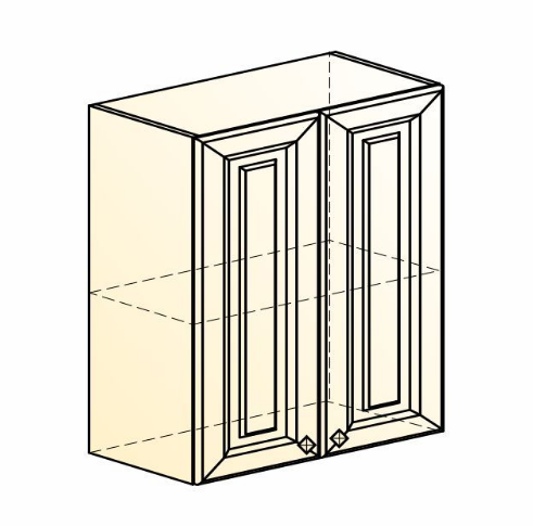 Шкаф навесной Мишель L600 H720 (2 дв. гл.) эмаль (белый/белый) в Перми - изображение 1