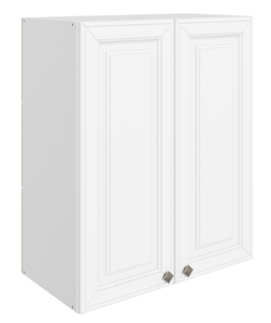 Шкаф навесной Мишель L600 H720 (2 дв. гл.) эмаль (белый/белый) в Березниках