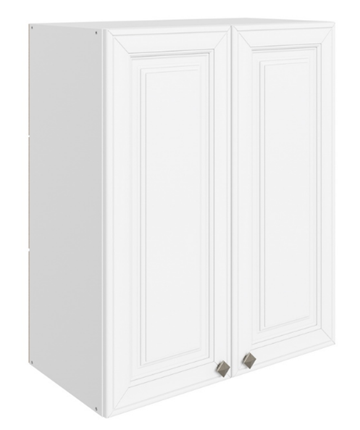 Шкаф навесной Мишель L600 H720 (2 дв. гл.) эмаль (белый/белый) в Перми - изображение