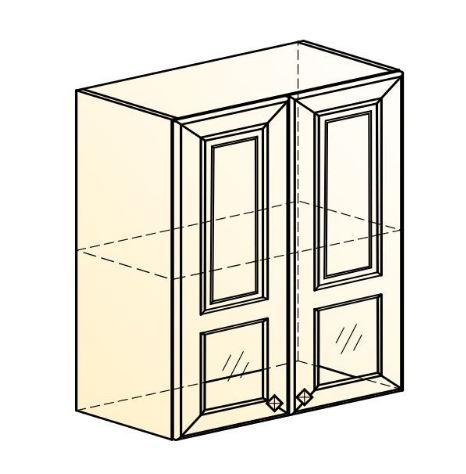 Кухонный шкаф Мишель L600 H720 (2 дв. окош.) эмаль (белый/белый) в Перми - изображение 1