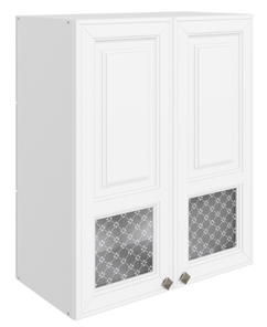 Кухонный шкаф Мишель L600 H720 (2 дв. окош.) эмаль (белый/белый) в Перми