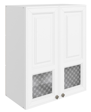 Кухонный шкаф Мишель L600 H720 (2 дв. окош.) эмаль (белый/белый) в Перми - изображение