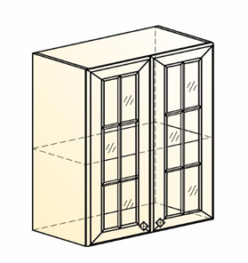 Кухонный навесной шкаф Мишель L600 H720 (2 дв. реш.) эмаль (белый/белый) в Перми - предосмотр 1