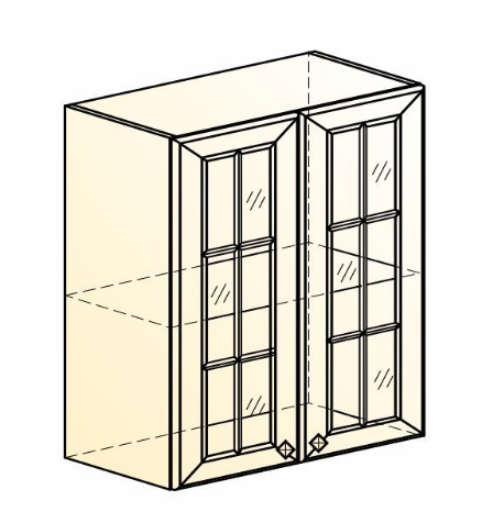 Кухонный навесной шкаф Мишель L600 H720 (2 дв. реш.) эмаль (белый/белый) в Перми - изображение 1