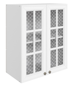 Кухонный навесной шкаф Мишель L600 H720 (2 дв. реш.) эмаль (белый/белый) в Перми