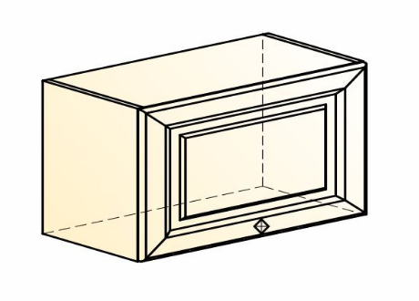 Шкаф навесной Мишель L600 Н360 (1 дв. гл.) эмаль (белый/белый) в Перми - изображение 1
