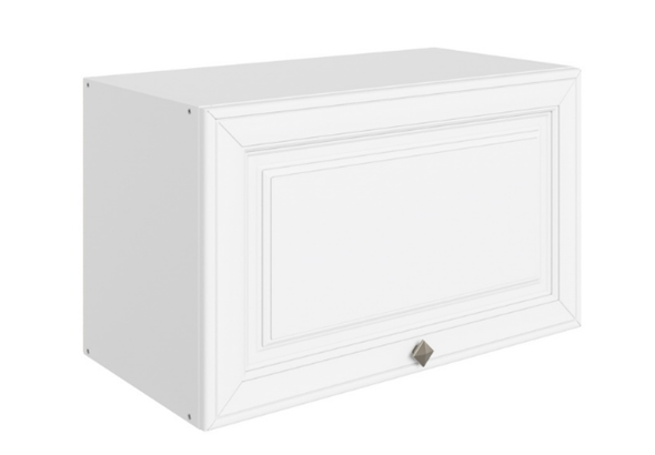 Шкаф навесной Мишель L600 Н360 (1 дв. гл.) эмаль (белый/белый) в Перми - изображение