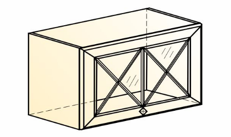 Кухонный навесной шкаф Мишель L600 Н360 (1 дв. крест.) эмаль (белый/белый) в Перми - изображение 1