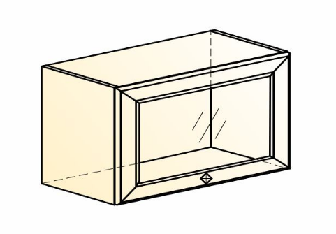 Шкаф навесной Мишель L600 Н360 (1 дв. рам.) эмаль (белый/белый) в Перми - изображение 1