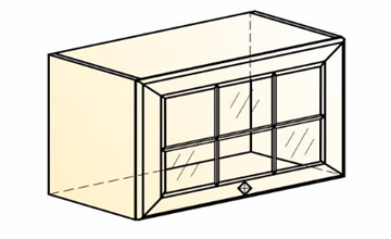 Шкаф на кухню Мишель L600 Н360 (1 дв. реш.) эмаль (белый/белый) в Перми - предосмотр 1